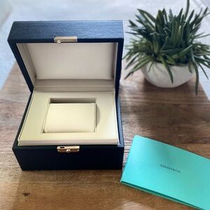 TIFFANY & CO. Black Leather Watch Jewelry Box
